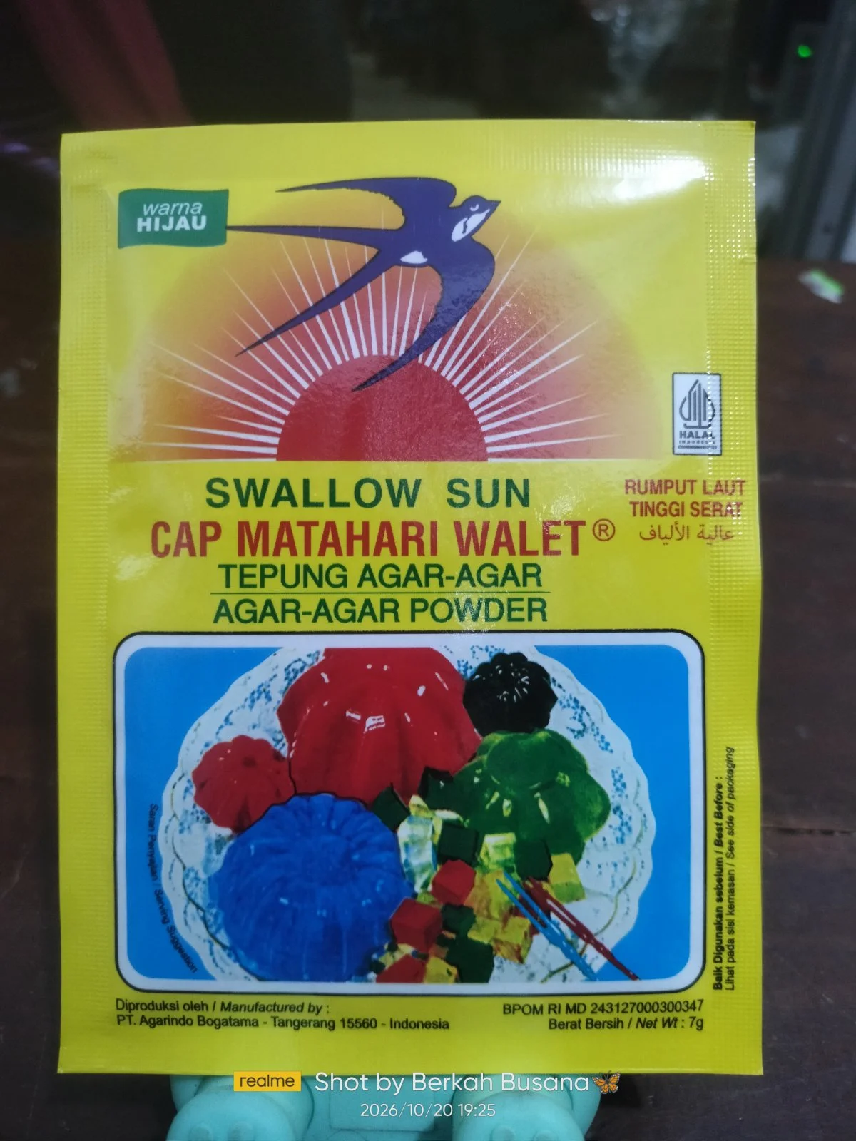 Agar swallow hijau