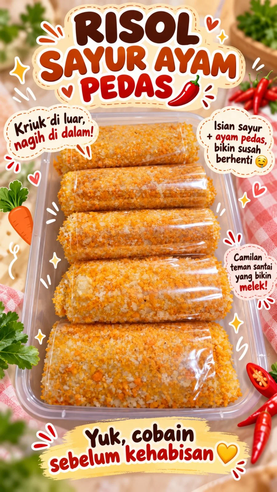 RISOL SAYUR AYAM PEDAS