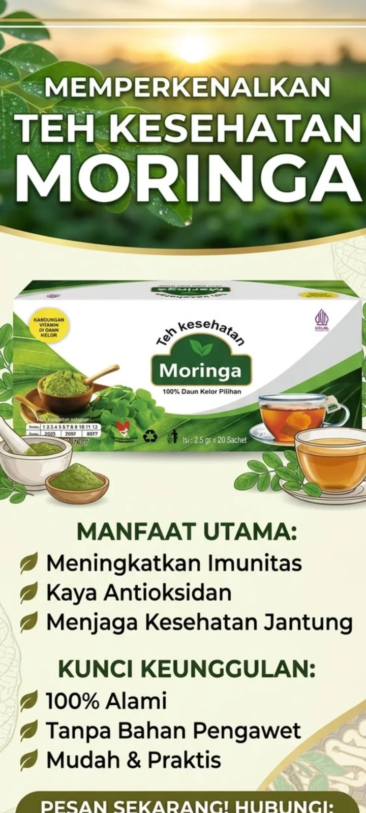 Teh kesehatan moringa(kelor)