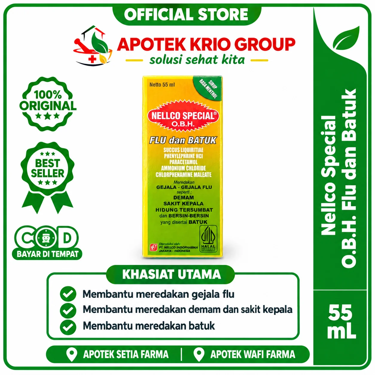 NELLCO SPECIAL O.B.H FLU DAN BATUK 100ML