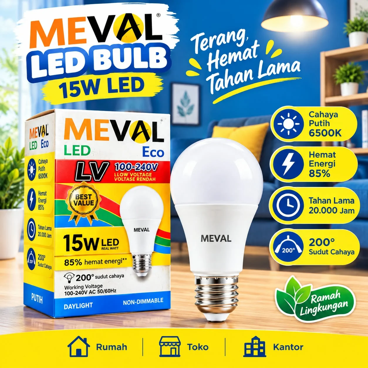 LAMPU NEON LED MEVAL 15 WATT