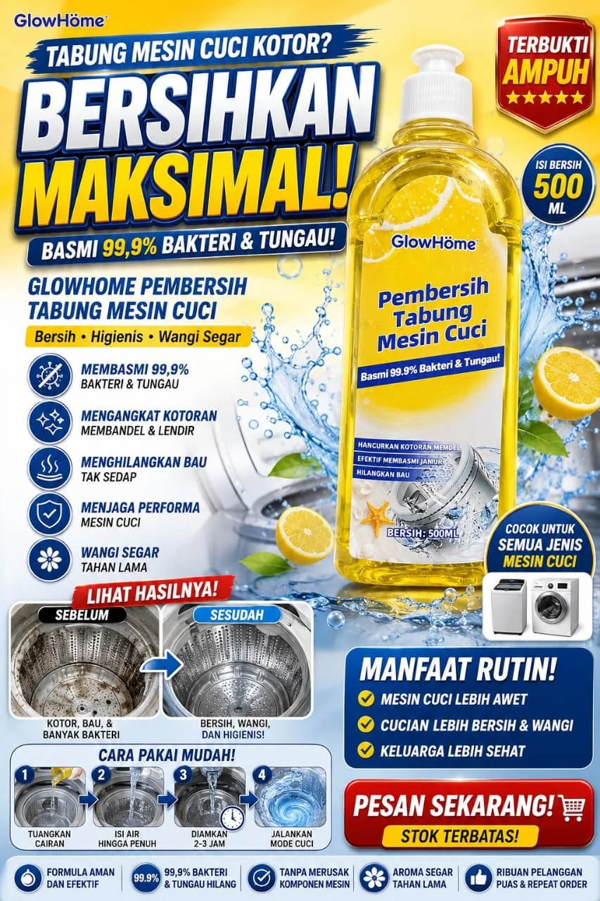 GlowHome Pembersih Tabung Mesin Cuci 500 ml